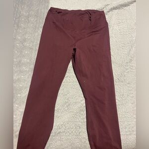 Plum Leggings, Braided Design On Leg, Phone Pocket.